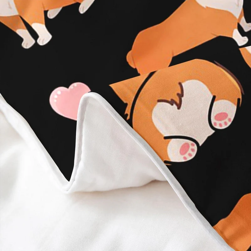 Corgi Bettwäsche Set 200x200cm Baumwolle Kawaii Tier Bettwäsche