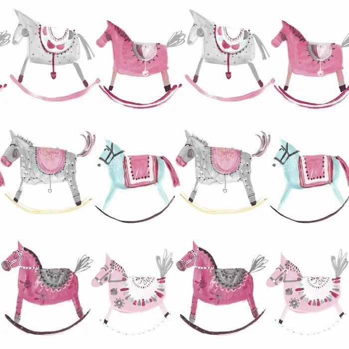 Gardinen Voile Rocking Horses - rose 280 cm