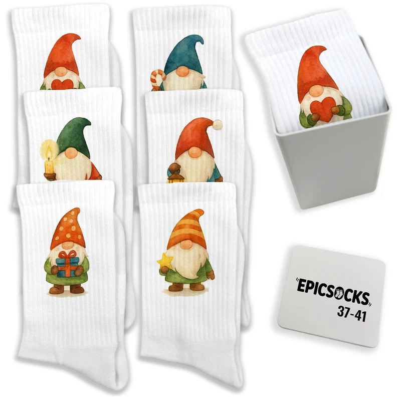 epicsocks Wichtel Harmony Socken in 37-41 im 6er Set in Geschenkdose im 6er Set in Geschenkbox