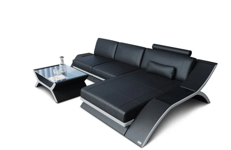 Couch Calabria L-Form in Leder