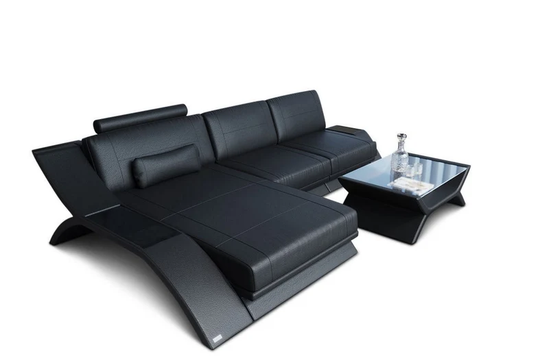 Couch Calabria L-Form in Leder