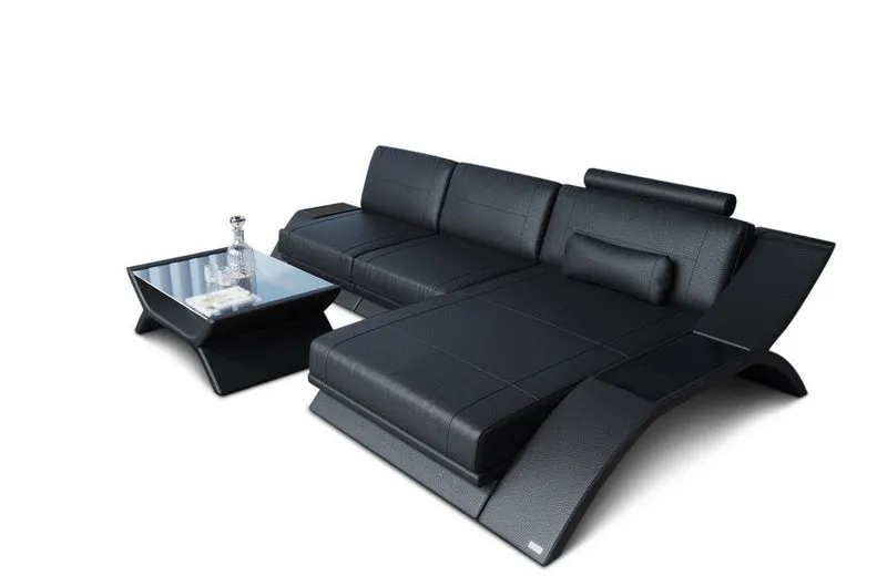 Couch Calabria L-Form in Leder