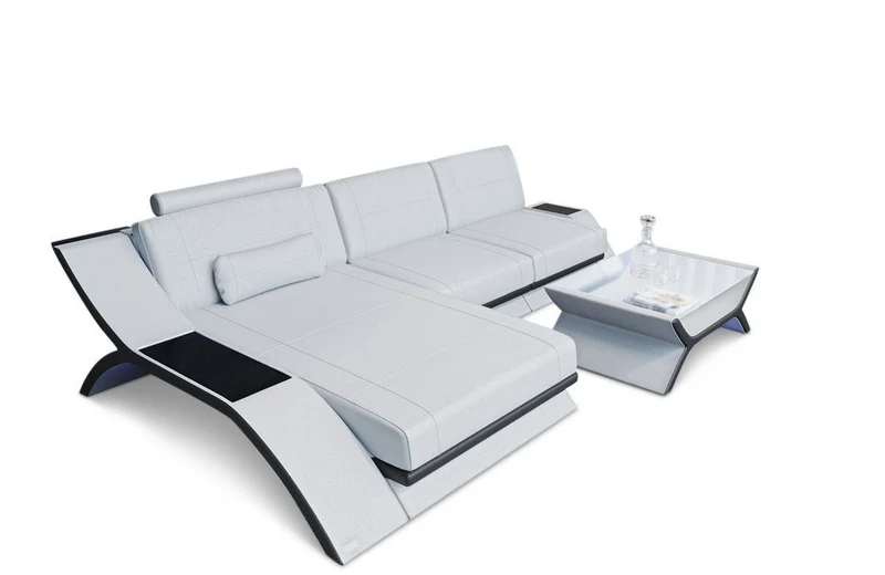 Couch Calabria L-Form in Leder