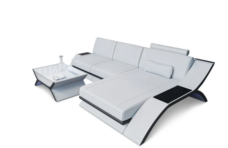Couch Calabria L-Form in Leder