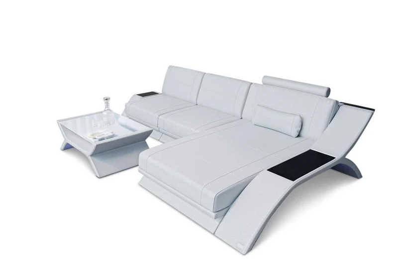 Couch Calabria L-Form in Leder
