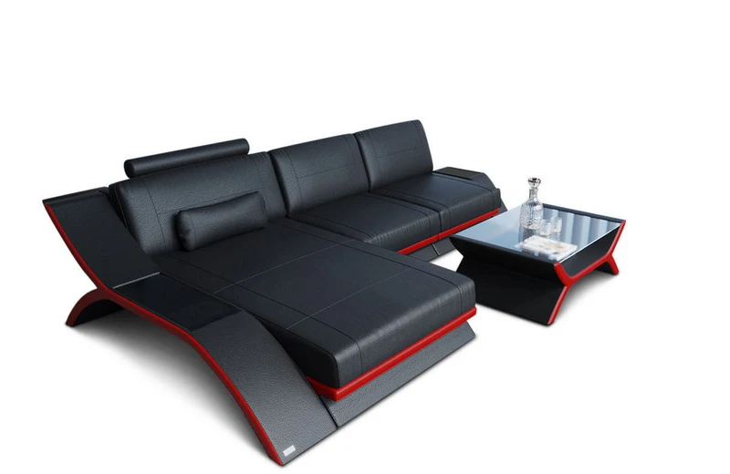 Couch Calabria L-Form in Leder