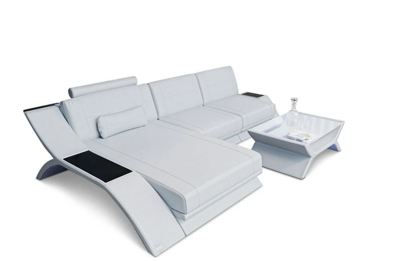 Couch Calabria L-Form in Leder