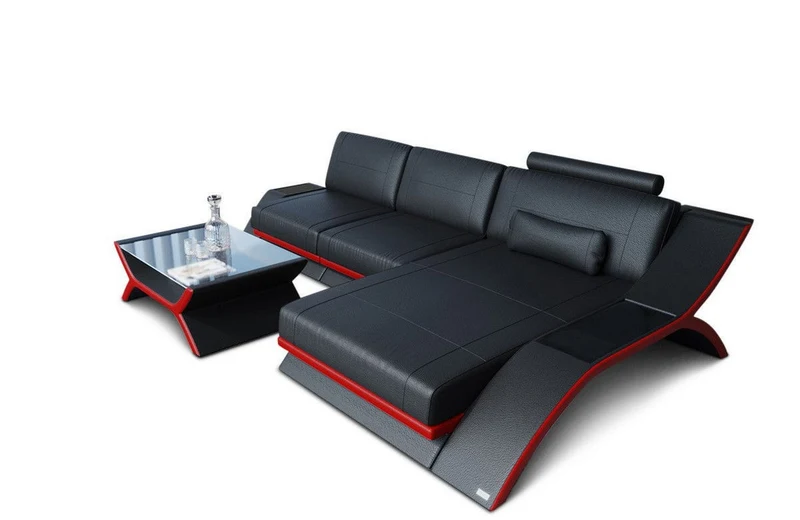 Couch Calabria L-Form in Leder