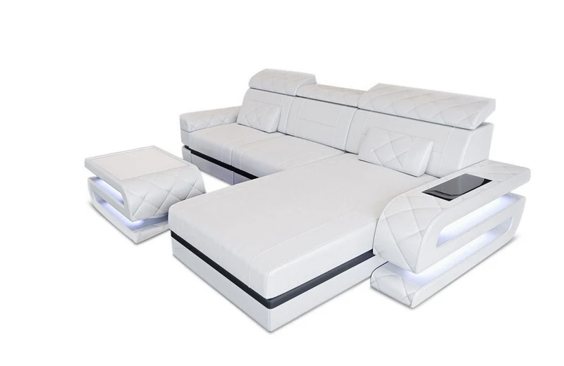 Couch Bologna L-Form in Leder