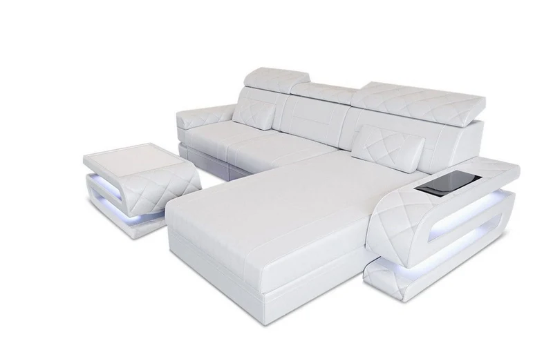 Couch Bologna L-Form in Leder