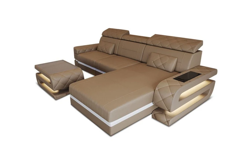 Couch Bologna L-Form in Leder