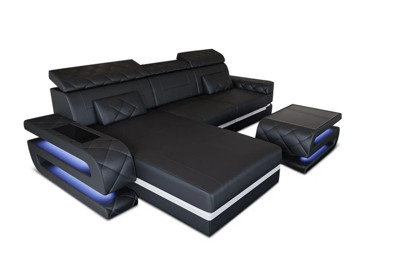 Couch Bologna L-Form in Leder