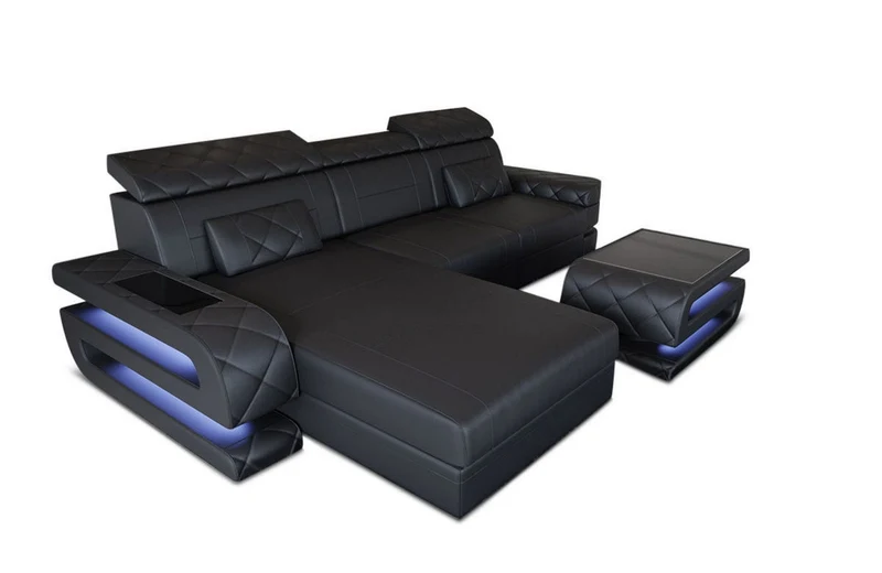 Couch Bologna L-Form in Leder