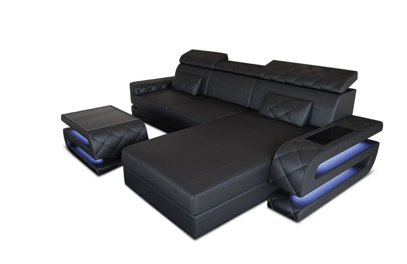 Couch Bologna L-Form in Leder