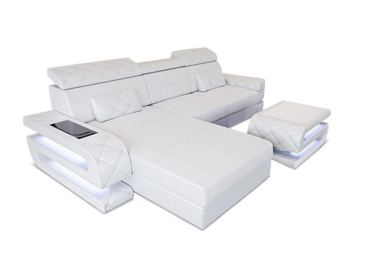 Couch Bologna L-Form in Leder