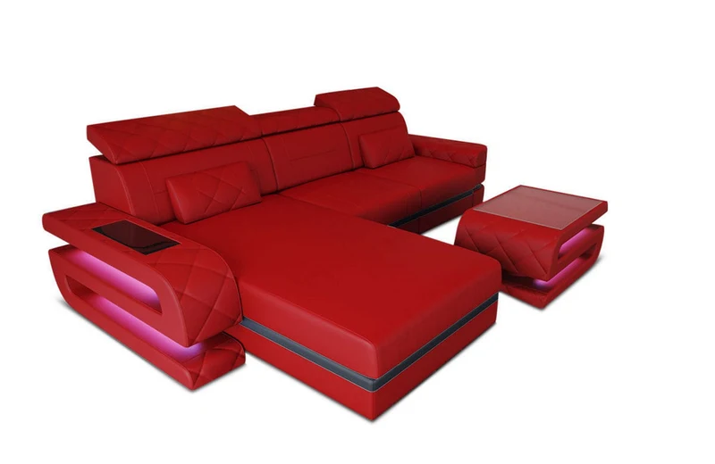 Couch Bologna L-Form in Leder