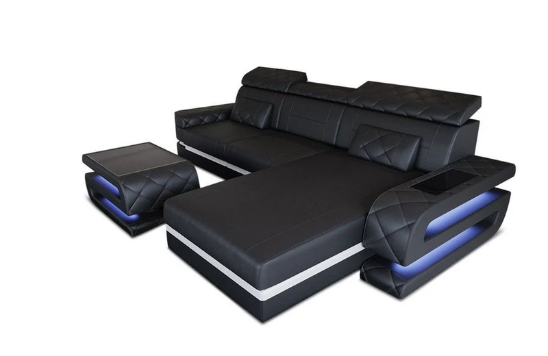 Couch Bologna L-Form in Leder