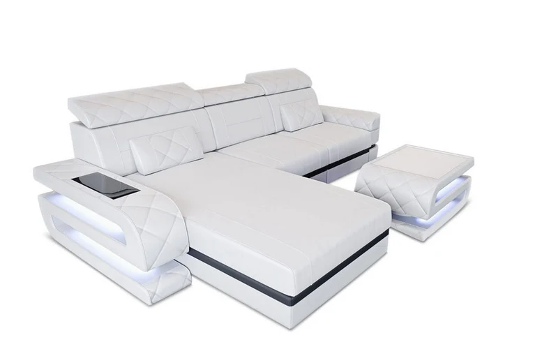 Couch Bologna L-Form in Leder