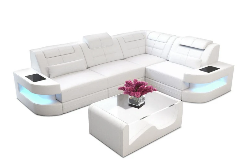 Ecksofa Como L-Form in Leder