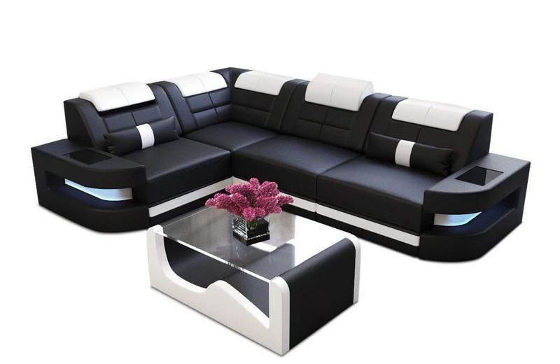 Ecksofa Como L-Form in Leder