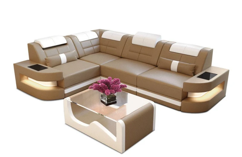 Ecksofa Como L-Form in Leder