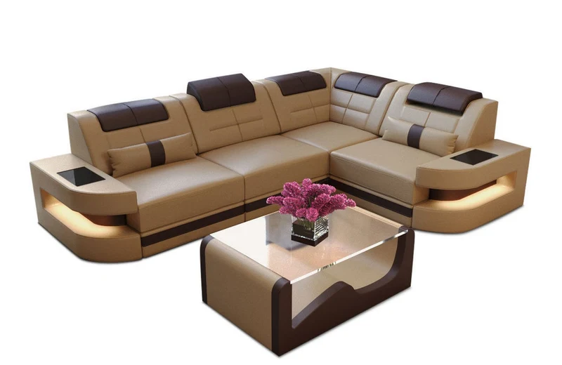 Ecksofa Como L-Form in Leder
