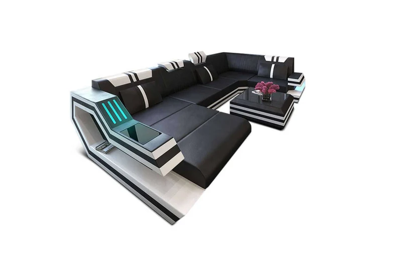 Wohnlandschaft Ravenna U-Form in Leder
