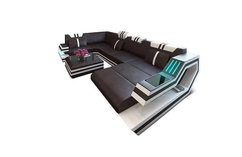 Wohnlandschaft Ravenna U-Form in Leder