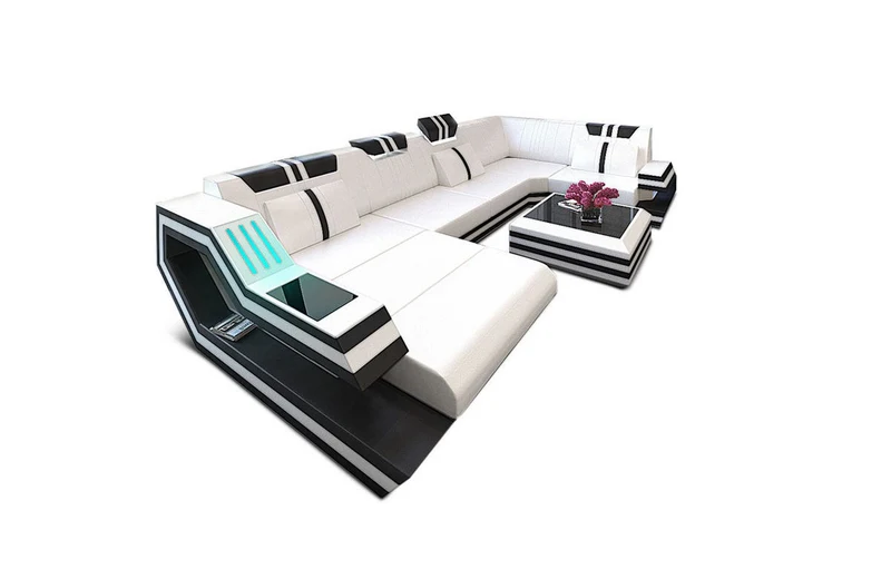 Wohnlandschaft Ravenna U-Form in Leder