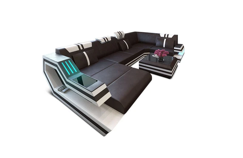 Wohnlandschaft Ravenna U-Form in Leder