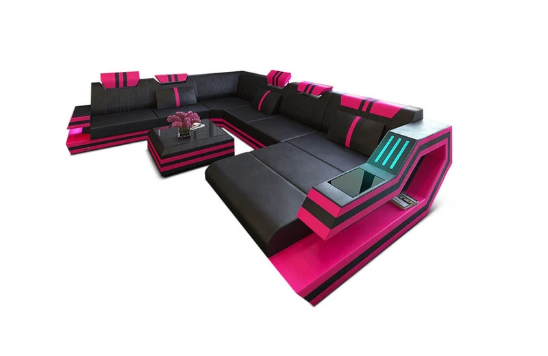 XXL Wohnlandschaft Ravenna U-Form aus Leder