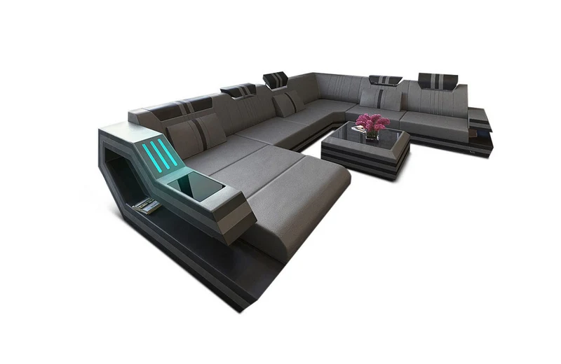 XXL Wohnlandschaft Ravenna U-Form aus Leder