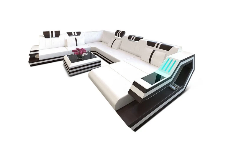 XXL Wohnlandschaft Ravenna U-Form aus Leder