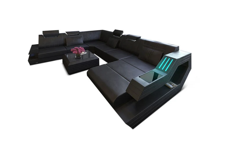 XXL Wohnlandschaft Ravenna U-Form aus Leder