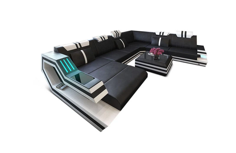 XXL Wohnlandschaft Ravenna U-Form aus Leder