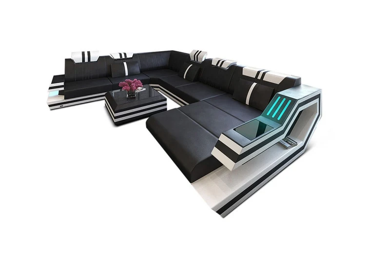 XXL Wohnlandschaft Ravenna U-Form aus Leder
