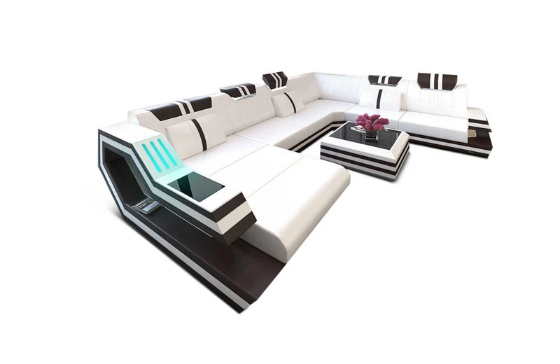 XXL Wohnlandschaft Ravenna U-Form aus Leder