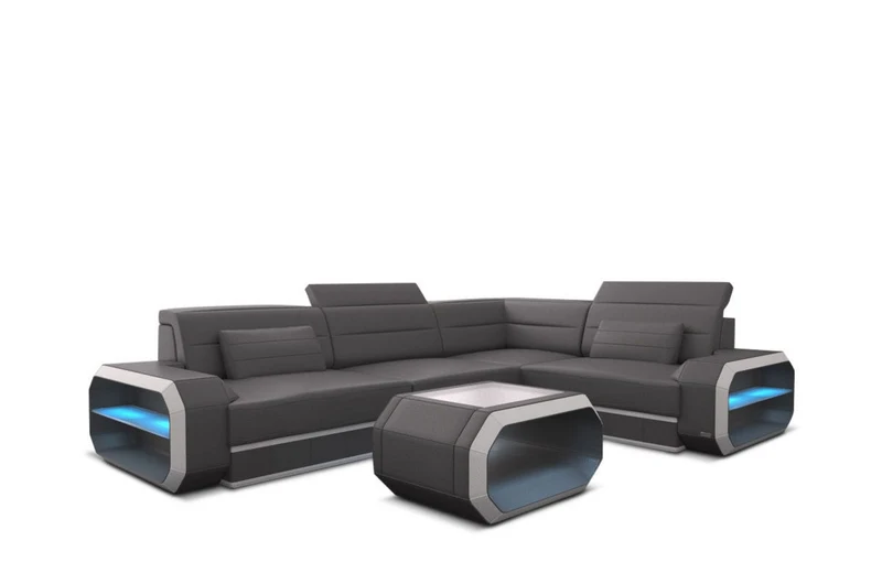 Couch Verona L-Form in Leder