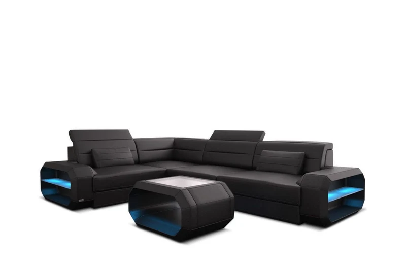 Couch Verona L-Form in Leder
