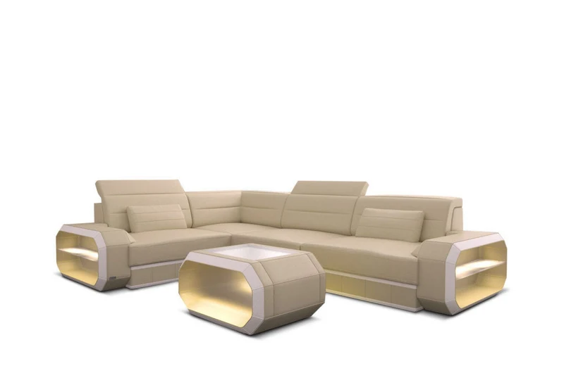 Couch Verona L-Form in Leder