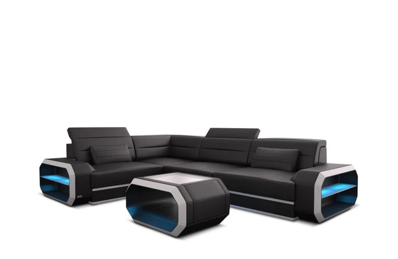 Couch Verona L-Form in Leder