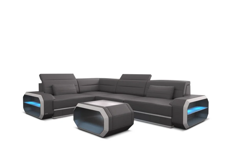 Couch Verona L-Form in Leder