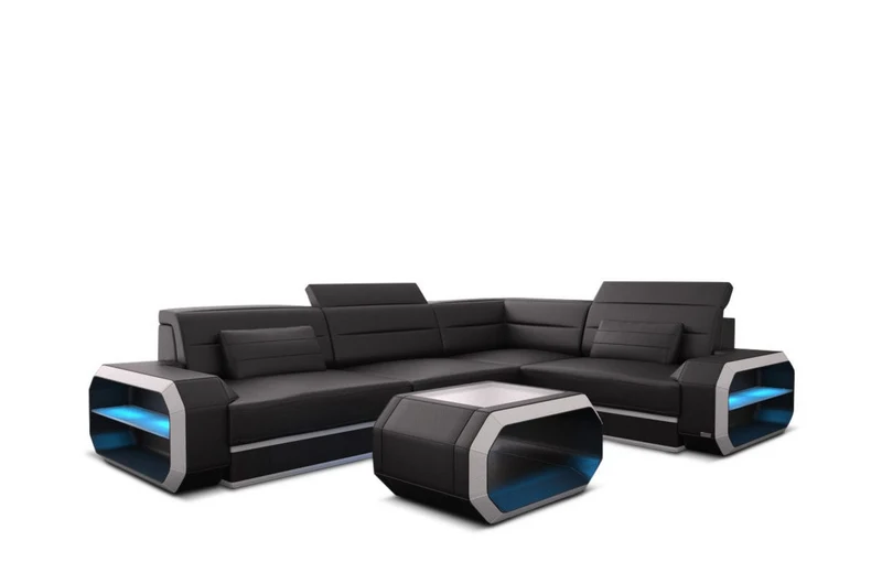 Couch Verona L-Form in Leder