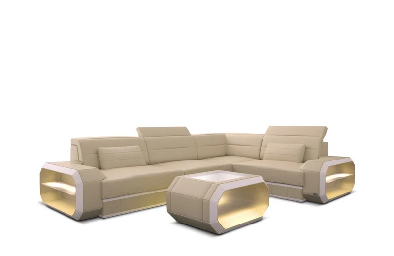 Couch Verona L-Form in Leder