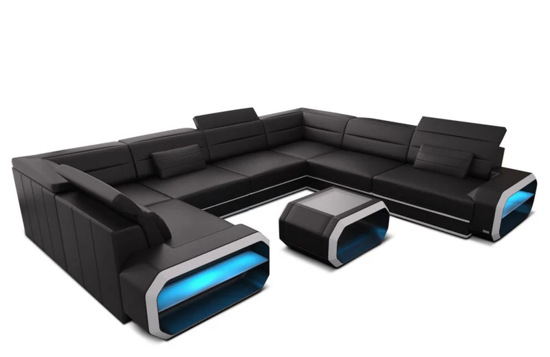 Wohnlandschaft Verona U-Form aus Leder
