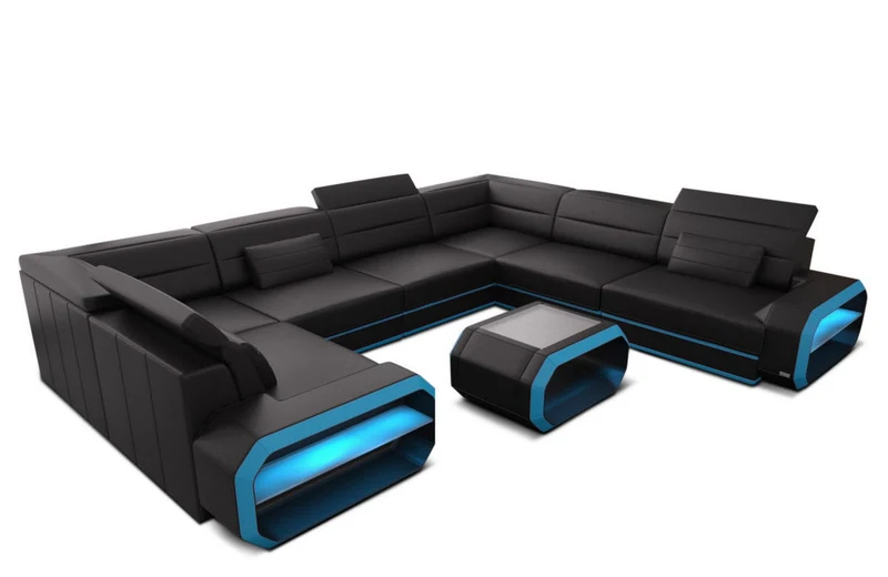Wohnlandschaft Verona U-Form aus Leder