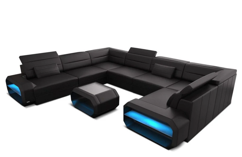 Wohnlandschaft Verona U-Form aus Leder