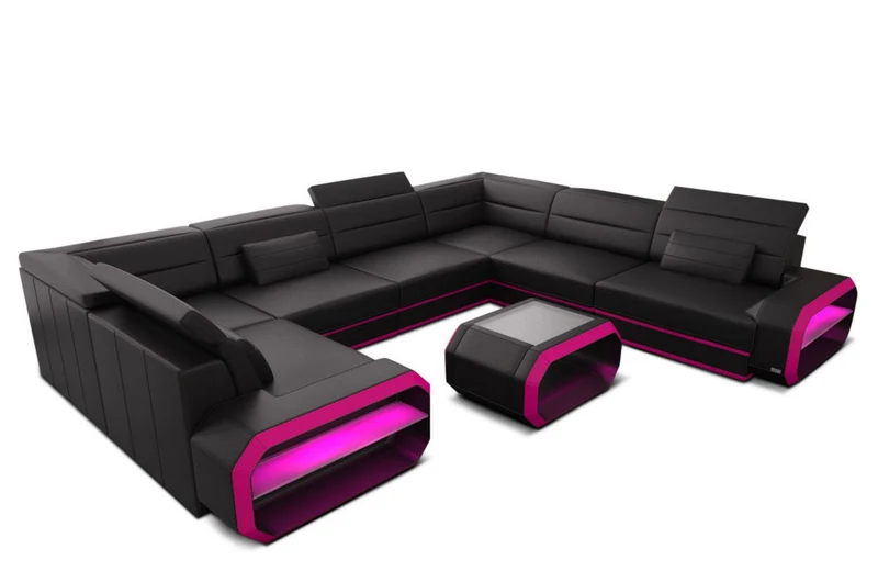 Wohnlandschaft Verona U-Form aus Leder