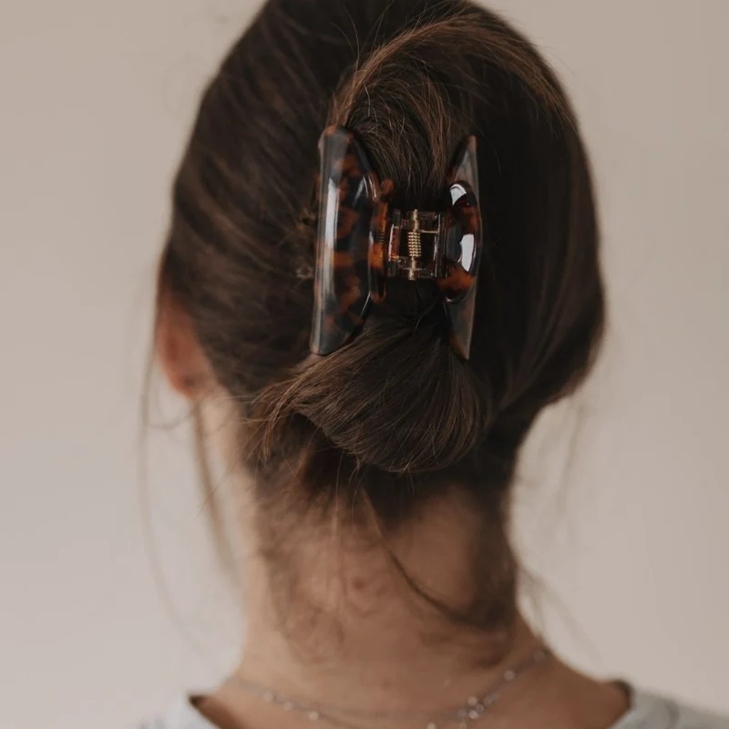 Eulenschnitt Haarspange groß Herz Amber