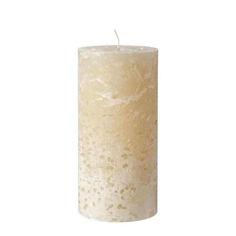Ib Laursen Stumpenkerze rustikal naturfarben 20 cm